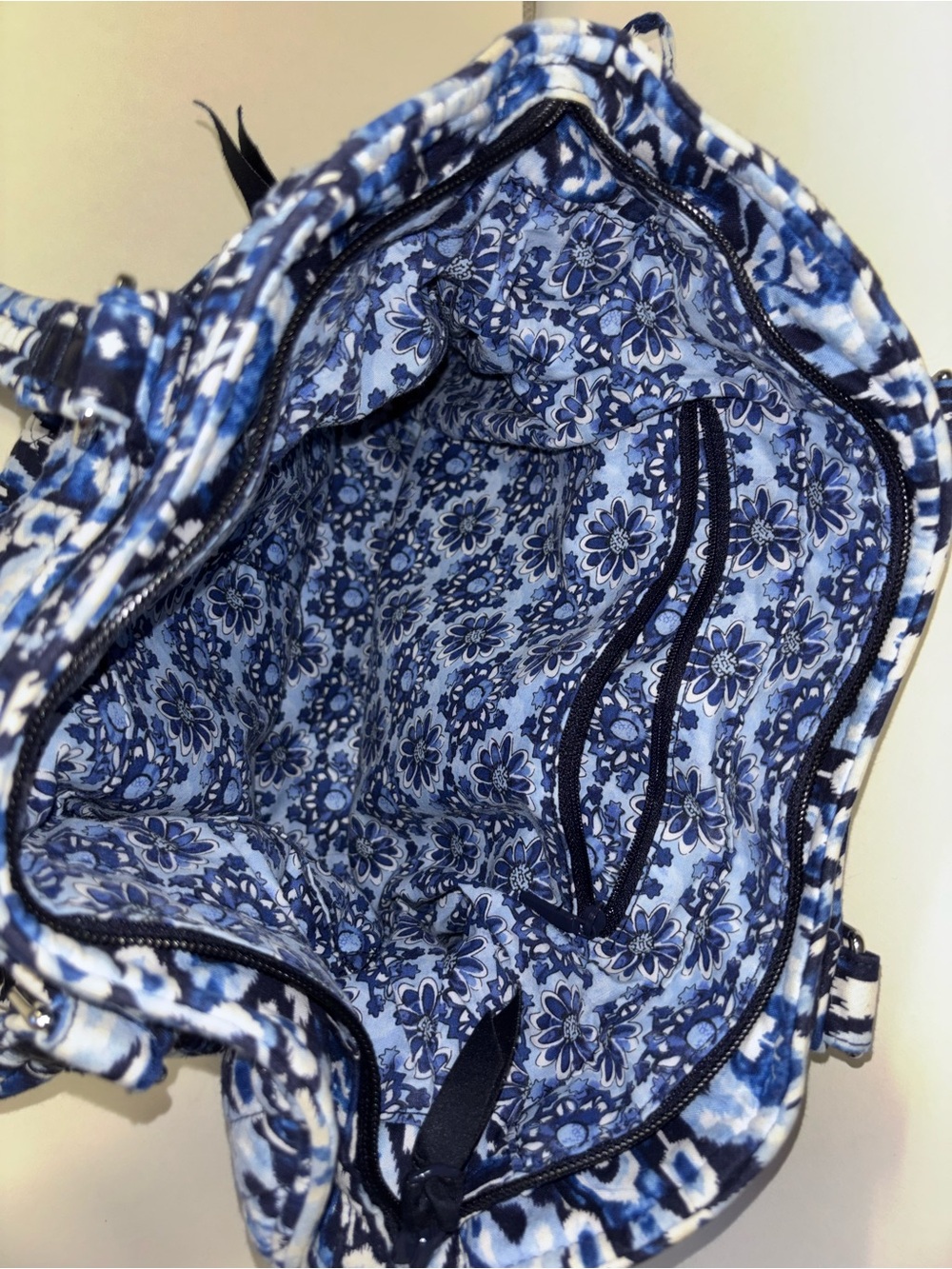 Vera Bradley quilted tote. Blue and white. - Picture 2 of 5
